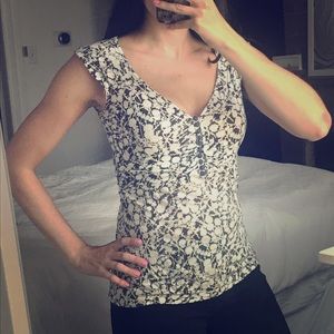 Floral blouse with button detail